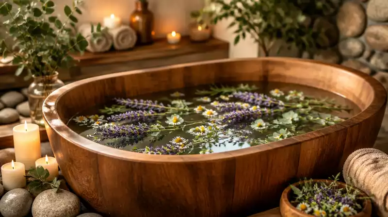 Relaxing with Herbal Baths